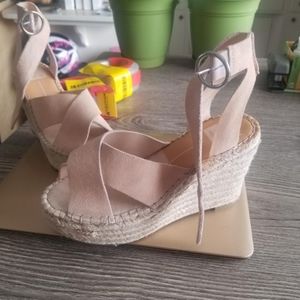 Dolce Vita Cream Suede Sandals